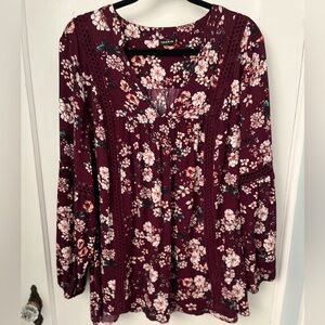 Torrid Twill Woven Lace Trim Tunic